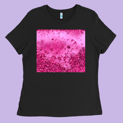 Pink Glitter Ladies Tee Designed By Jahusdesignshop