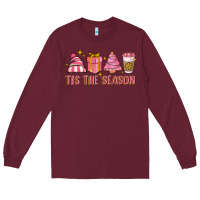 Burgundy tis the season Long Sleeve Tee - MaliasSmallBusiness