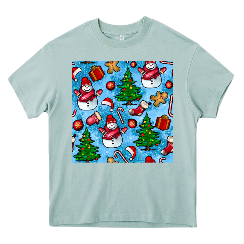 Christmas Trees And Snow Seamless Pattern Heavy Core Tee by BundleAndBundleShop | Teevron