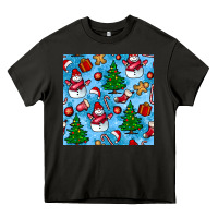 Asphalt christmas trees and snow seamless pattern Heavy Core Tee - BundleAndBundleShop