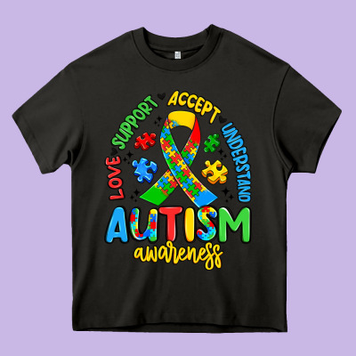 Love Support Accept Understand Autism Awareness Heavy Core Tee Designed By Artiststas