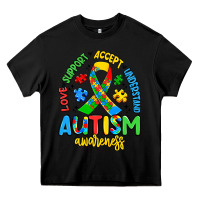 Black love support accept understand autism awareness Heavy Core Tee - Artiststas