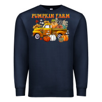 Navy pumpkin farm Premium Sweatshirt - CowGirlArtShop