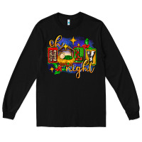 Black oh holy night with baby jesus for christmas Long Sleeve Tee - MaliasSmallBusiness