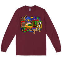 Burgundy oh holy night with baby jesus for christmas Long Sleeve Tee - MaliasSmallBusiness