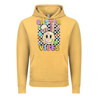 Vintage Mustard easter vibes smiley face Vintage Hoodie - MaliasSmallBusiness
