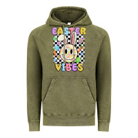 Vintage Olive easter vibes smiley face Vintage Hoodie - MaliasSmallBusiness
