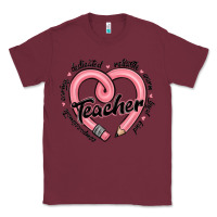 Burgundy valentine's day pencil heart teacher quotes Classic Tee - MaliasSmallBusiness