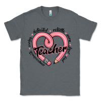 Charcoal Heather valentine's day pencil heart teacher quotes Classic Tee - MaliasSmallBusiness
