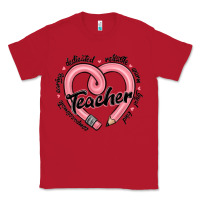 Red valentine's day pencil heart teacher quotes Classic Tee - MaliasSmallBusiness