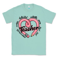 Seafoam valentine's day pencil heart teacher quotes Classic Tee - MaliasSmallBusiness
