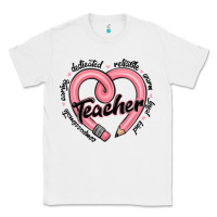 White valentine's day pencil heart teacher quotes Classic Tee - MaliasSmallBusiness