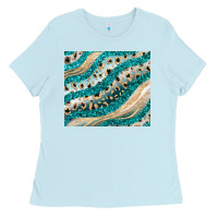 Baby Blue turquoise glitter Ladies Tee - JahusDesignShop