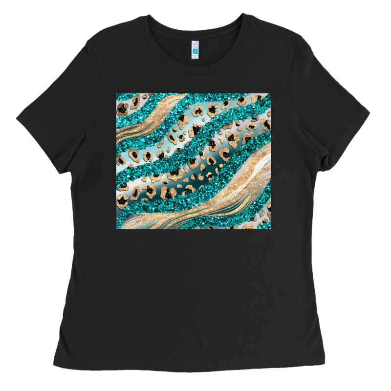 Turquoise Glitter Ladies Tee by JahusDesignShop | Teevron
