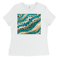 White turquoise glitter Ladies Tee - JahusDesignShop