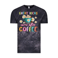 Cloud Black great ideas come after coffee Vintage Tee - MaliasSmallBusiness