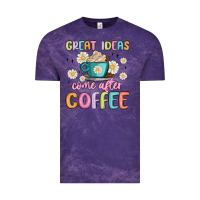 Cloud Purple great ideas come after coffee Vintage Tee - MaliasSmallBusiness