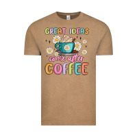 Vintage Coffee great ideas come after coffee Vintage Tee - MaliasSmallBusiness