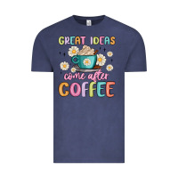 Vintage Denim great ideas come after coffee Vintage Tee - MaliasSmallBusiness