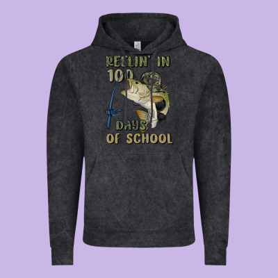 Reelin' In 100 Days Of School Vintage Hoodie Designed By Maliassmallbusiness