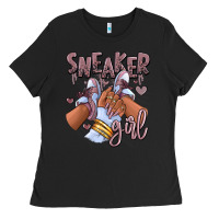 Black sky j mauve sneaker girl afro woman Ladies Tee - RanaPortraitStore