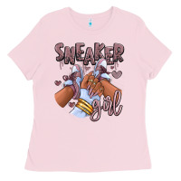 Bubblegum Pink sky j mauve sneaker girl afro woman Ladies Tee - RanaPortraitStore