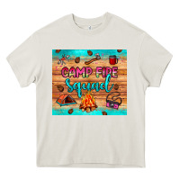 Cream camp fire squad Heavy Core Tee - JahusDesignShop