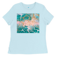 Baby Blue turquoise glitter Ladies Tee - JahusDesignShop