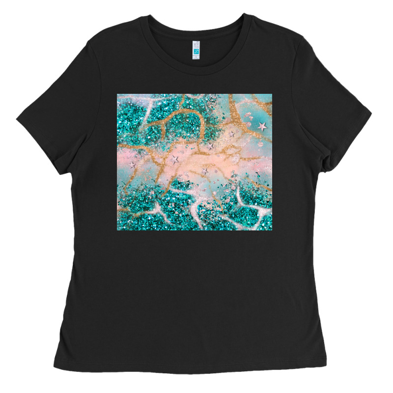 Turquoise Glitter Ladies Tee by JahusDesignShop | Teevron