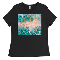 Black turquoise glitter Ladies Tee - JahusDesignShop