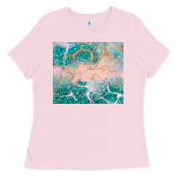 Bubblegum Pink turquoise glitter Ladies Tee - JahusDesignShop