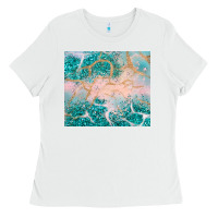 White turquoise glitter Ladies Tee - JahusDesignShop