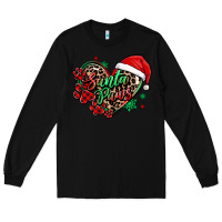 Black santa paws christmas heart Long Sleeve Tee - MaliasSmallBusiness