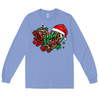 Colony Blue santa paws christmas heart Long Sleeve Tee - MaliasSmallBusiness