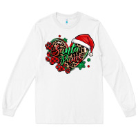 White santa paws christmas heart Long Sleeve Tee - MaliasSmallBusiness