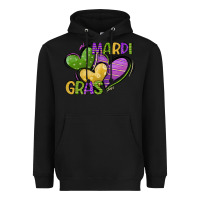 Black mardi gras heart Heavyweight Hoodie - CowGirlArtShop