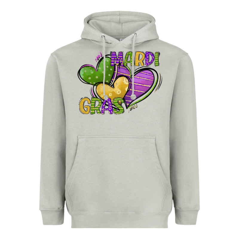 Mardi Gras Heart Heavyweight Hoodie by CowGirlArtShop | Teevron