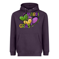 Plum mardi gras heart Heavyweight Hoodie - CowGirlArtShop