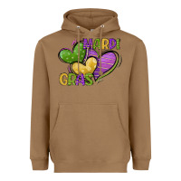 Toasted Coconut mardi gras heart Heavyweight Hoodie - CowGirlArtShop