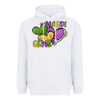 White mardi gras heart Heavyweight Hoodie - CowGirlArtShop