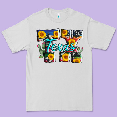 Texas Tx Serape Sunflower Cowhide Premium Tee Designed By Adodesignshop