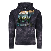 Cloud Black camping bear Vintage Hoodie - MaliasSmallBusiness