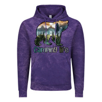 Cloud Purple camping bear Vintage Hoodie - MaliasSmallBusiness