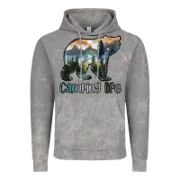 Cloud Rock camping bear Vintage Hoodie - MaliasSmallBusiness