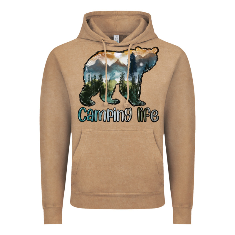 Camping Bear Vintage Hoodie by MaliasSmallBusiness | Teevron