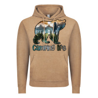 Vintage Coffee camping bear Vintage Hoodie - MaliasSmallBusiness