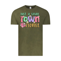 Vintage Olive just a small town florist Vintage Tee - MaliasSmallBusiness