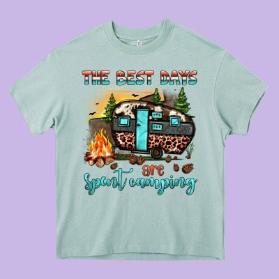 The Best Days Are Spent Camping Heavy Core Tee Designed By Jahusdesignshop