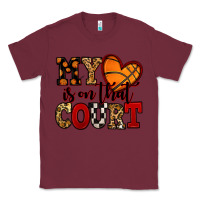Burgundy my heart is on that court basketball red and black Classic Tee - NancyCooperArtShop