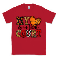 Red my heart is on that court basketball red and black Classic Tee - NancyCooperArtShop